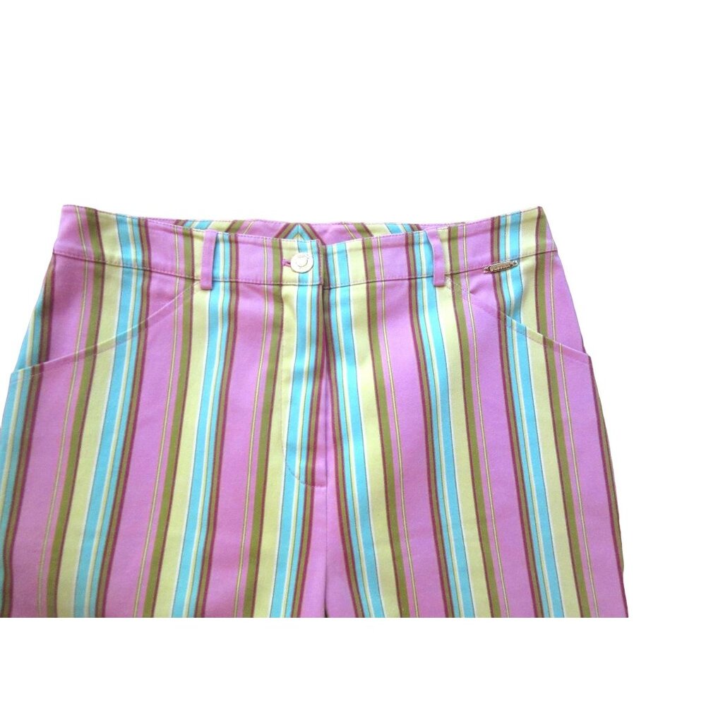 Vintage St John Sport Pastel Colors Striped High Waisted Pants in Size 6 - Picture 3 of 6